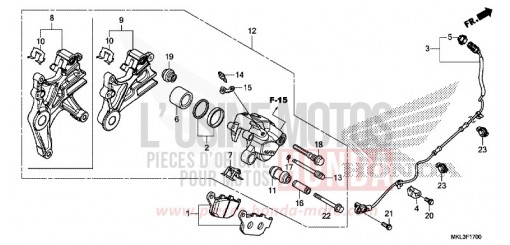 ETRIER DE FREIN ARRIERE NC750XAK de 2019